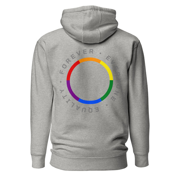 Forever Equality Everyone LGBTQ+ Gay Pride Large Back Circle Graphic Unisex Hoodie