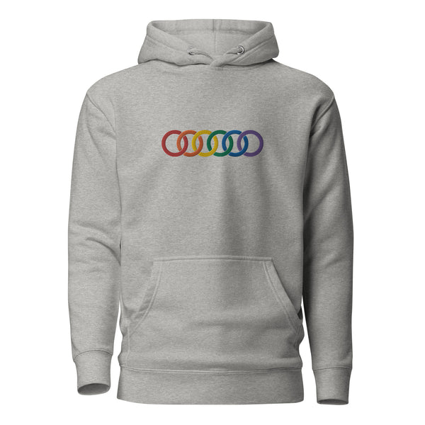 Embroidered Gay Pride Rainbow Circles Unisex Hoodie