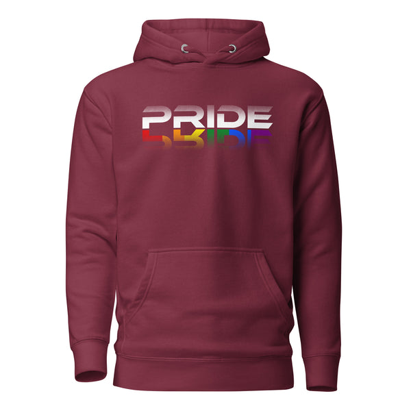 Pride Rainbow Reflection White Letters LGBTQ+ Unisex Hoodie