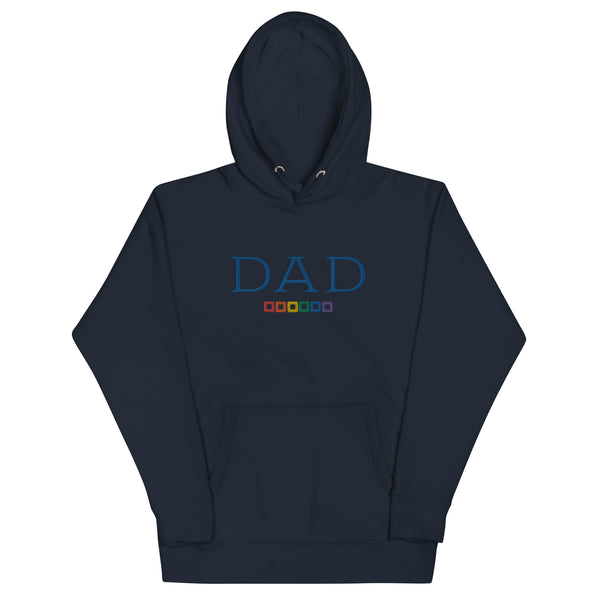 Embroidered Dad Gay Pride Rainbow Hoodie