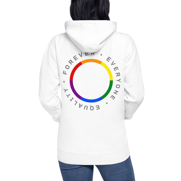 Forever Equality Everyone LGBTQ+ Gay Pride Large Back Circle Graphic Unisex Hoodie