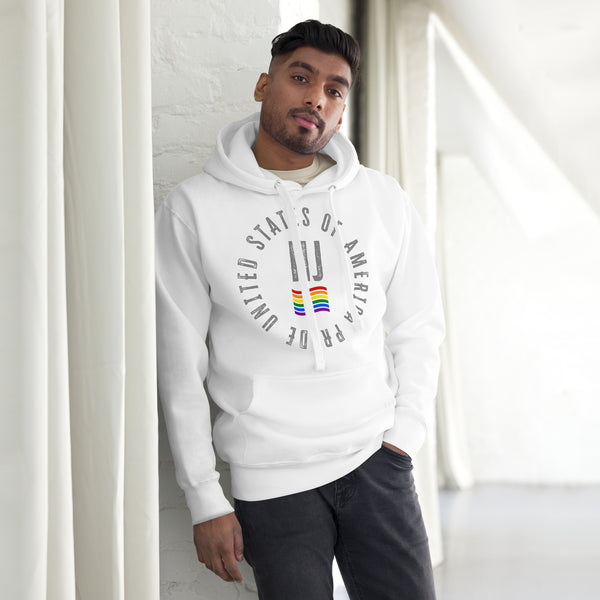 New Jersey LGBTQ+ Gay Pride Large Front Circle Graphic Unisex Hoodie