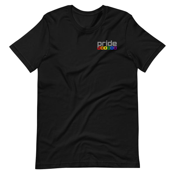 Gay Pride Rainbow Rounded Squares Small Front Graphic LGBTQ+ Unisex T-shirt