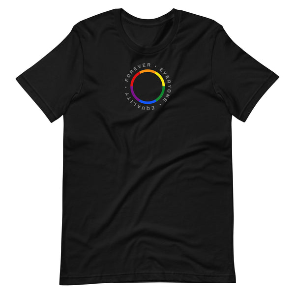 Forever Equality Everyone LGBTQ+ Gay Pride Small Front Circle Graphic Unisex T-shirt