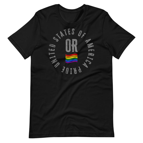 Oregon LGBTQ+ Gay Pride Large Front Circle Graphic Unisex T-shirt