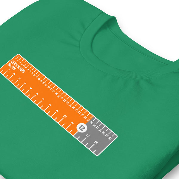Men's Pride-O-Meter 12 Inches/Centimeters Ruler Funny Humor Graphic T-shirt