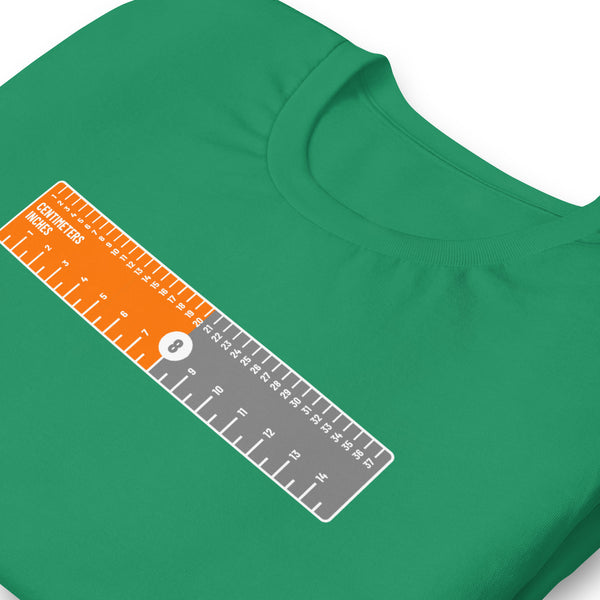 Men's Pride-O-Meter 8 Inches/Centimeters Ruler Funny Humor Graphic T-shirt