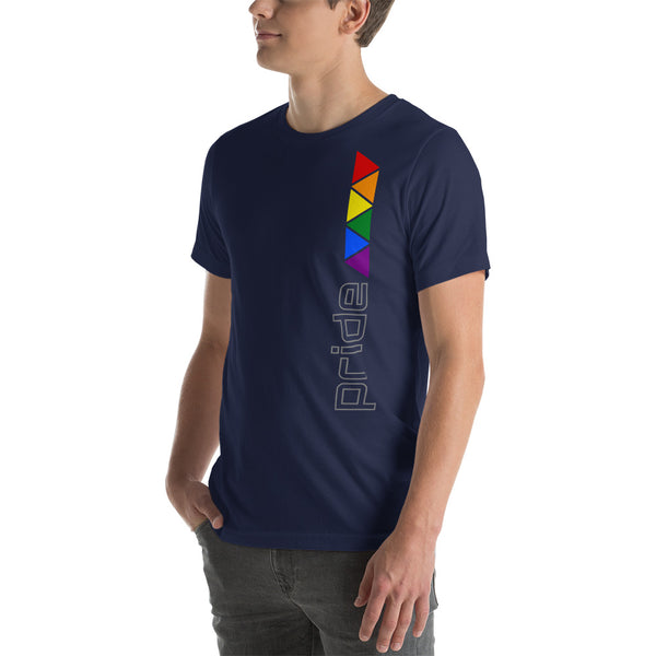 Gay Pride Rainbow Triangles Vertical Graphic LGBTQ+ Unisex T-shirt