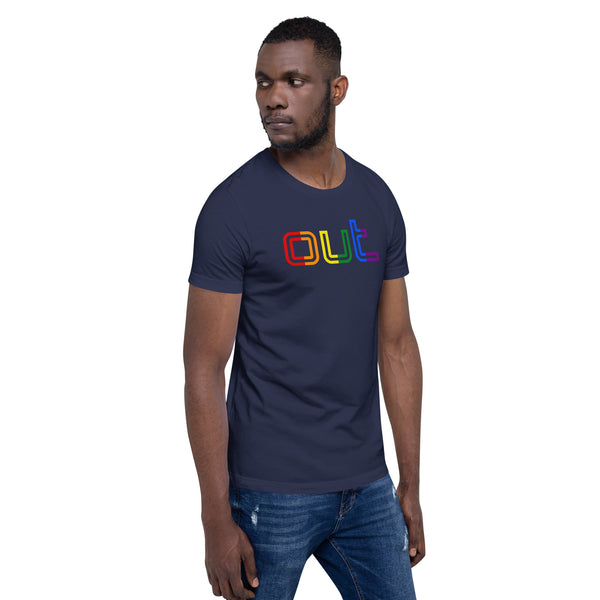 Gay Pride Rainbow Out Front Graphic LGBTQ+ Unisex T-shirt