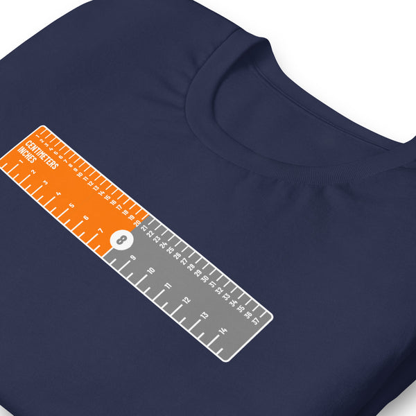 Men's Pride-O-Meter 8 Inches/Centimeters Ruler Funny Humor Graphic T-shirt