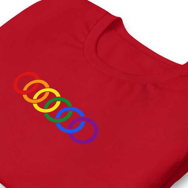 Gay Pride Rainbow Circles Graphic LGBTQ+ Unisex T-shirt