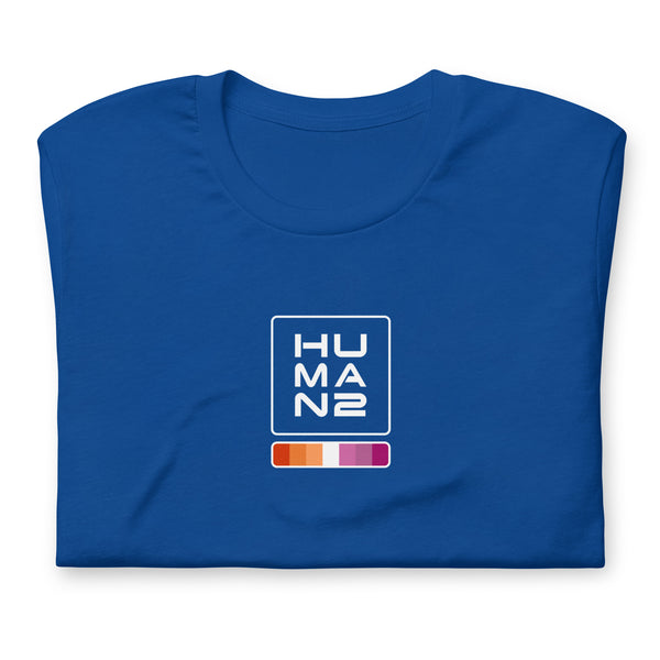 Lesbian Pride Colors Human 2 Unisex T-shirt