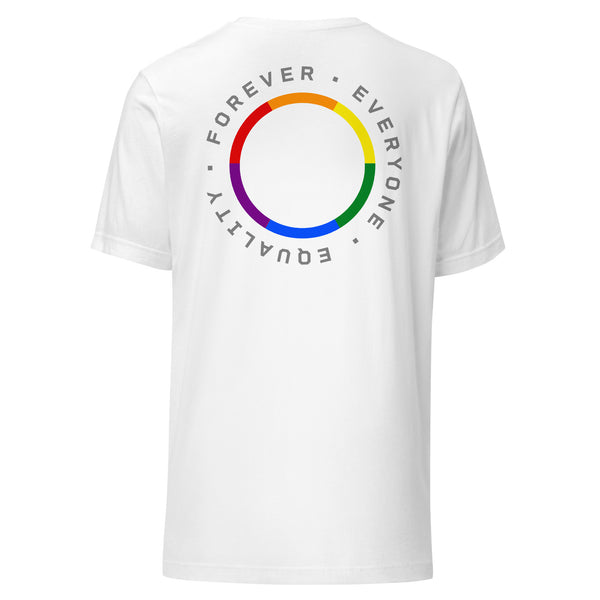 Forever Equality Everyone LGBTQ+ Gay Pride Large Back Circle Graphic Unisex T-shirt