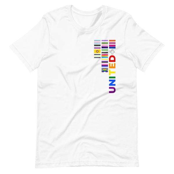 United Pride Vertical Front Graphic LGBTQ+ Unisex T-shirt