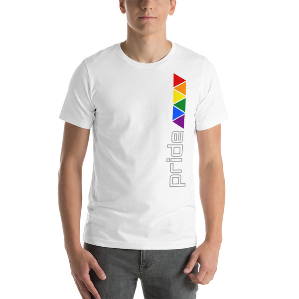 Gay Pride Rainbow Triangles Vertical Graphic LGBTQ+ Unisex T-shirt
