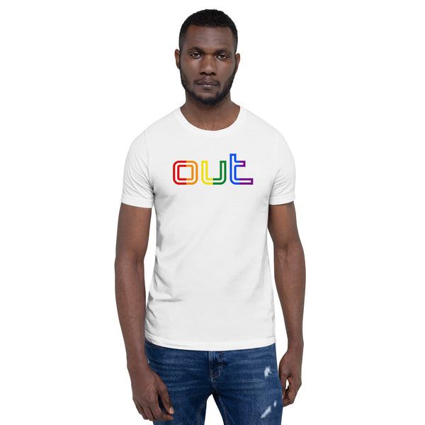 Gay Pride Rainbow Out Front Graphic LGBTQ+ Unisex T-shirt
