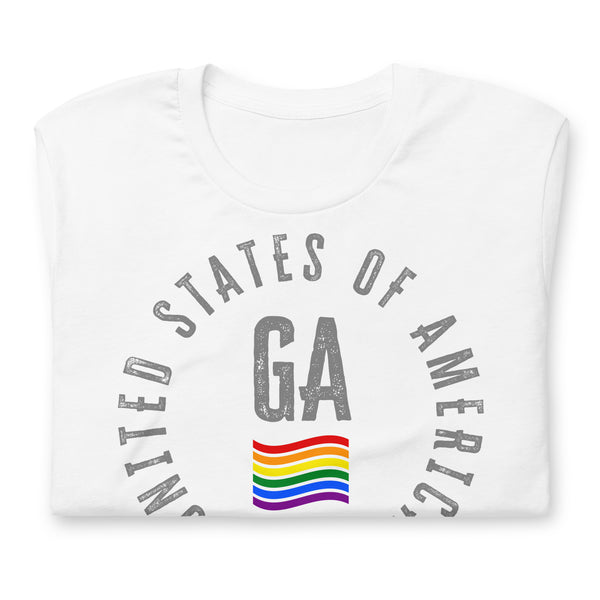 Georgia LGBTQ+ Gay Pride Large Front Circle Graphic Unisex T-shirt