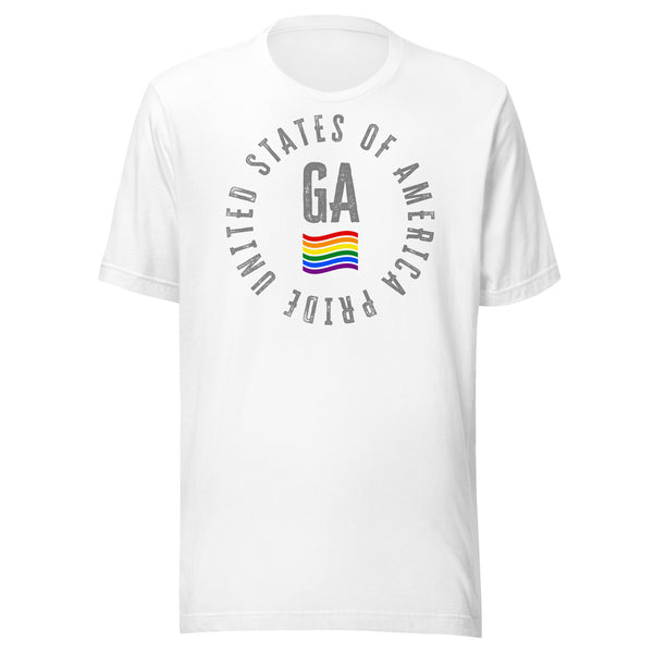 Georgia LGBTQ+ Gay Pride Large Front Circle Graphic Unisex T-shirt