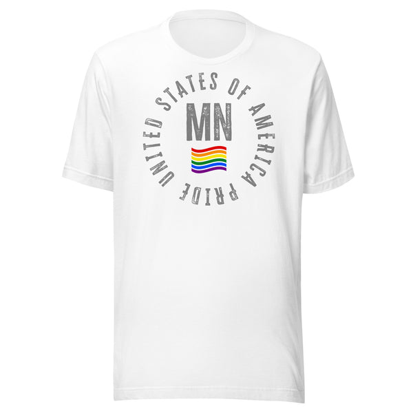 Minnesota LGBTQ+ Gay Pride Large Front Circle Graphic Unisex T-shirt