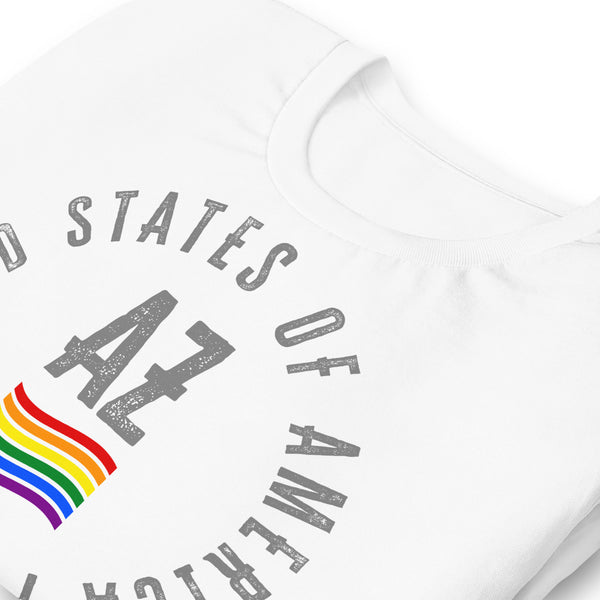 Arizona LGBTQ+ Gay Pride Large Front Circle Graphic Unisex T-shirt
