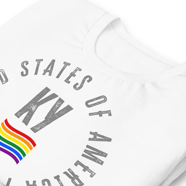 Kentucky LGBTQ+ Gay Pride Large Front Circle Graphic Unisex T-shirt