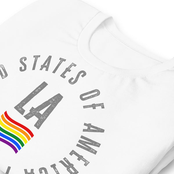 Louisiana LGBTQ+ Gay Pride Large Front Circle Graphic Unisex T-shirt