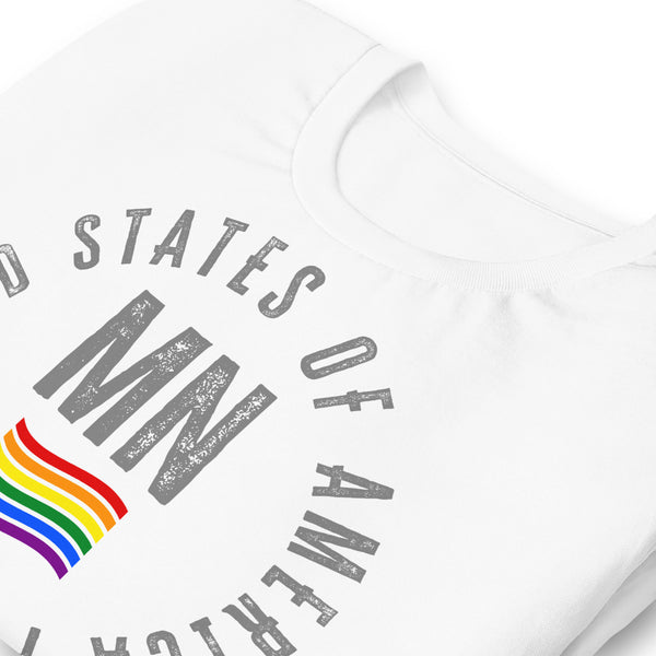 Minnesota LGBTQ+ Gay Pride Large Front Circle Graphic Unisex T-shirt