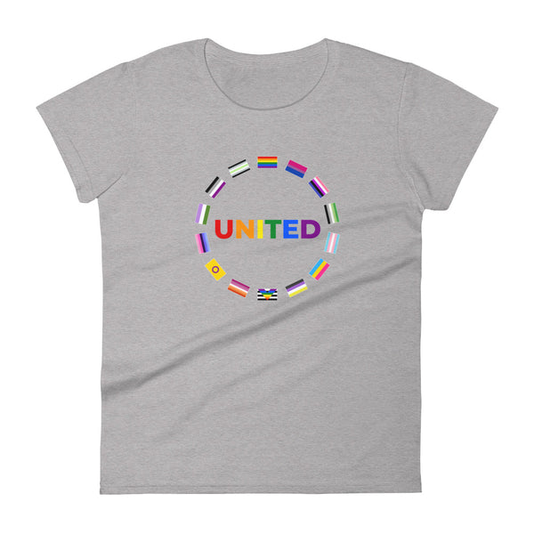 United Pride Graphic Circle Front LGBTQ+ Women's Short Sleeve T-Shirt