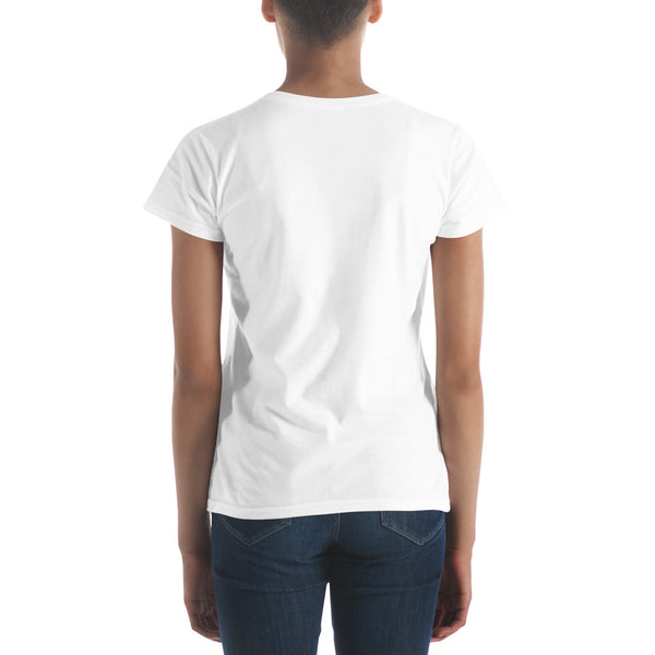 White Slanted Gay Pride Rainbow Graphic LGBTQ+ Women's Short Sleeve T-Shirt