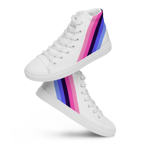 Omnisexual Diagonal Flag Colors LGBTQ+ High Top Canvas Women's Shoes