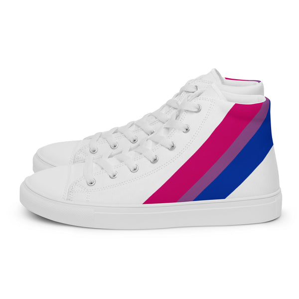Bisexual Diagonal Flag Colors LGBTQ+ Women’s High Top Canvas Shoes