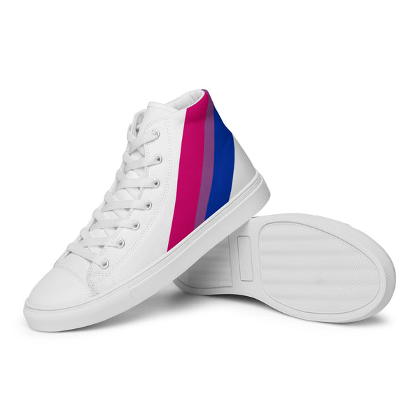 Bisexual Diagonal Flag Colors LGBTQ+ Women’s High Top Canvas Shoes