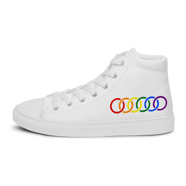Gay Pride Rainbow Circles Graphic LGBTQ+ High Top Canvas Women's Shoes