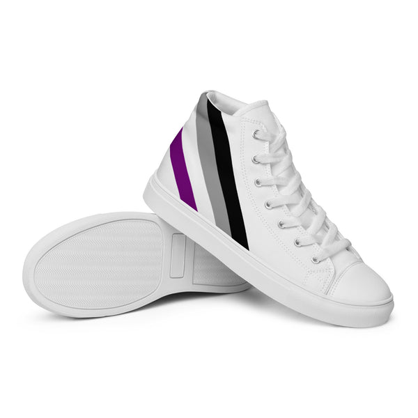 Asexual Diagonal Flag Colors LGBTQ+ Women's High Top Canvas Shoes