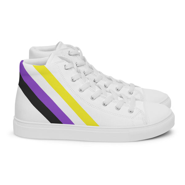 Non-binary Diagonal Flag Colors LGBTQ+ High Top Canvas Shoes Women Sizes