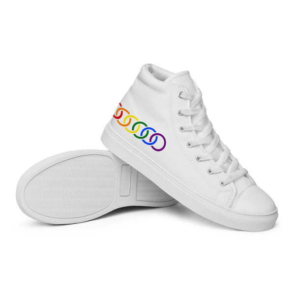 Gay Pride Rainbow Circles Graphic LGBTQ+ High Top Canvas Women's Shoes