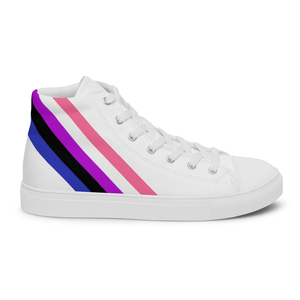 Genderfluid Diagonal Flag Colors LGBTQ+ High Top Canvas Shoes Women Sizes