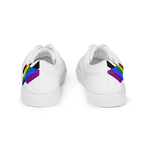 Ally Diagonal Flag Colors LGBTQ+ Women's Lace-up Canvas Shoes