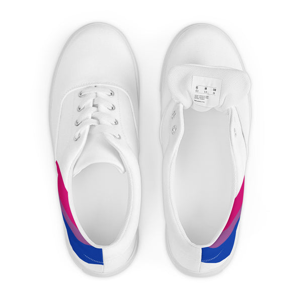 Bisexual Diagonal Flag Colors LGBTQ+ Women’s Lace-up Canvas Shoes