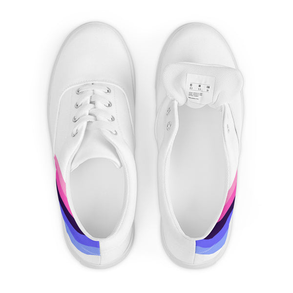 Omnisexual Diagonal Flag Colors LGBTQ+ Lace-up Canvas Women's Shoes