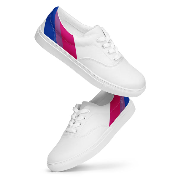 Bisexual Diagonal Flag Colors LGBTQ+ Women’s Lace-up Canvas Shoes