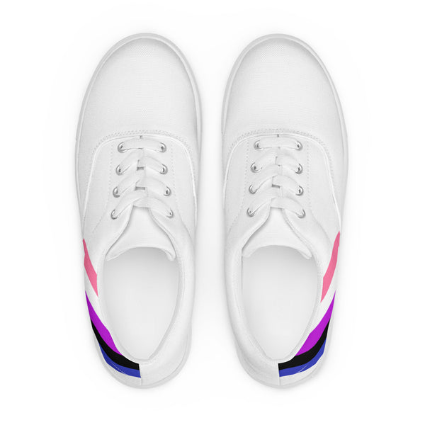 Genderfluid Diagonal Flag Colors LGBTQ+ Lace-up Canvas Shoes Women Sizes