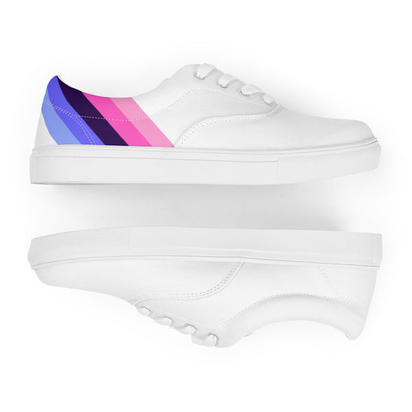 Omnisexual Diagonal Flag Colors LGBTQ+ Lace-up Canvas Women's Shoes