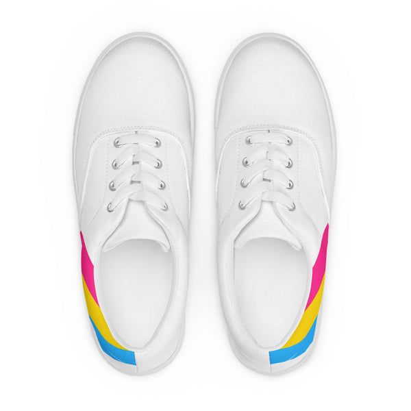 Pansexual Diagonal Flag Colors LGBTQ+ Lace-up Canvas Women's Shoes