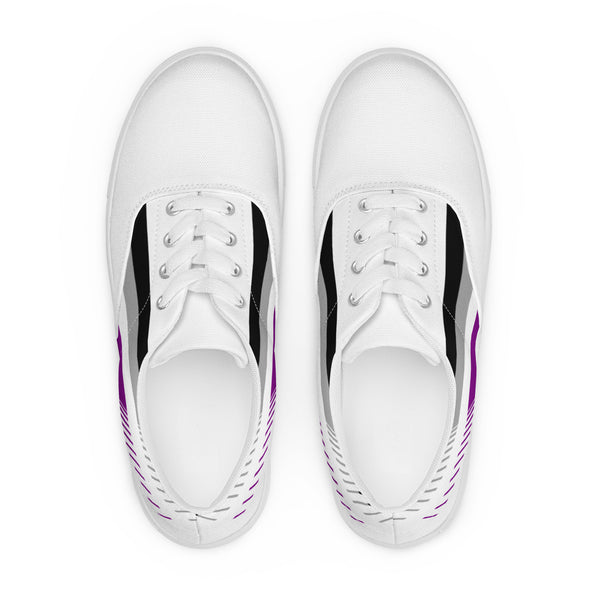 Asexual Pride Colors LGBTQ+ Lace-up Canvas Women's Shoes