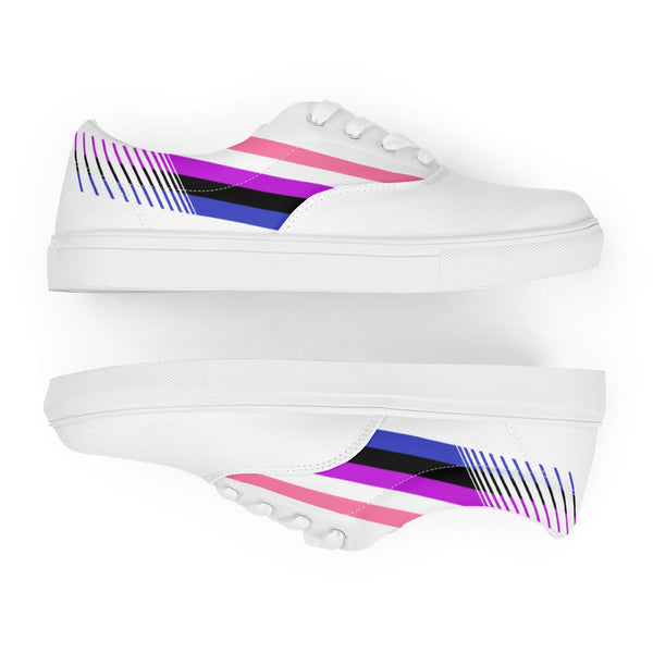 Genderfluid Pride Colors LGBTQ+ Lace-up Canvas Shoes Women Sizes