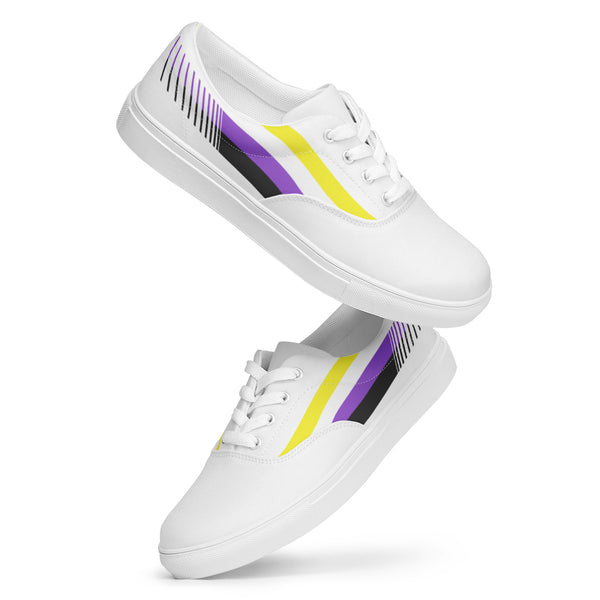 Non-binary Pride Colors LGBTQ+ Lace-up Canvas Shoes Women Sizes