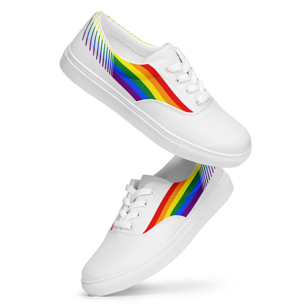 Gay Pride Rainbow Colors LGBTQ+ Lace-up Canvas Women's Shoes
