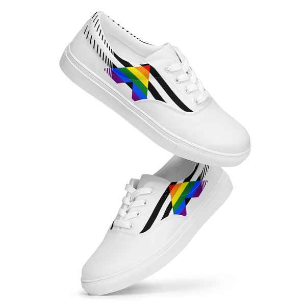 Straight Ally Pride Colors LGBTQ+ Lace-up Canvas Women's Shoes