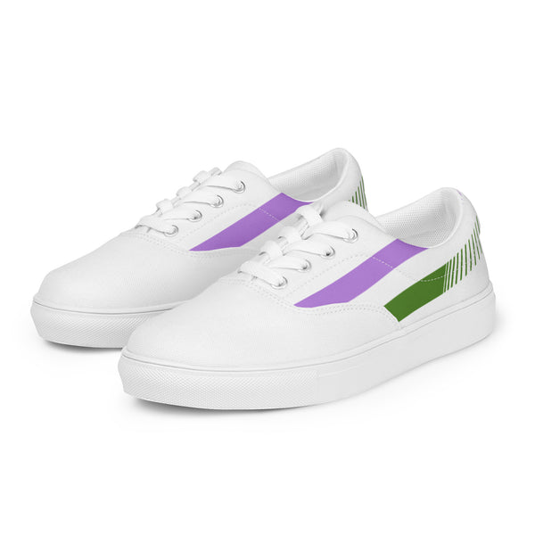 Genderqueer Pride Colors LGBTQ+ Lace-up Canvas Shoes Women Sizes